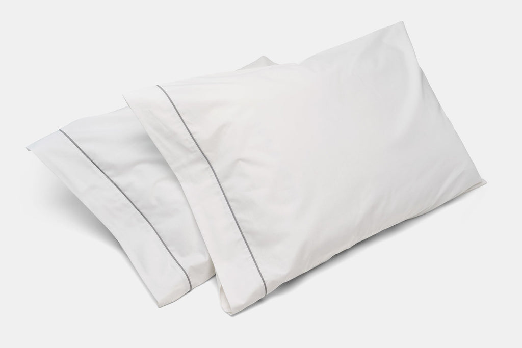 Cotton Bed Pillowcases with Classic Piping Design  - American Made With USA Grown Cotton