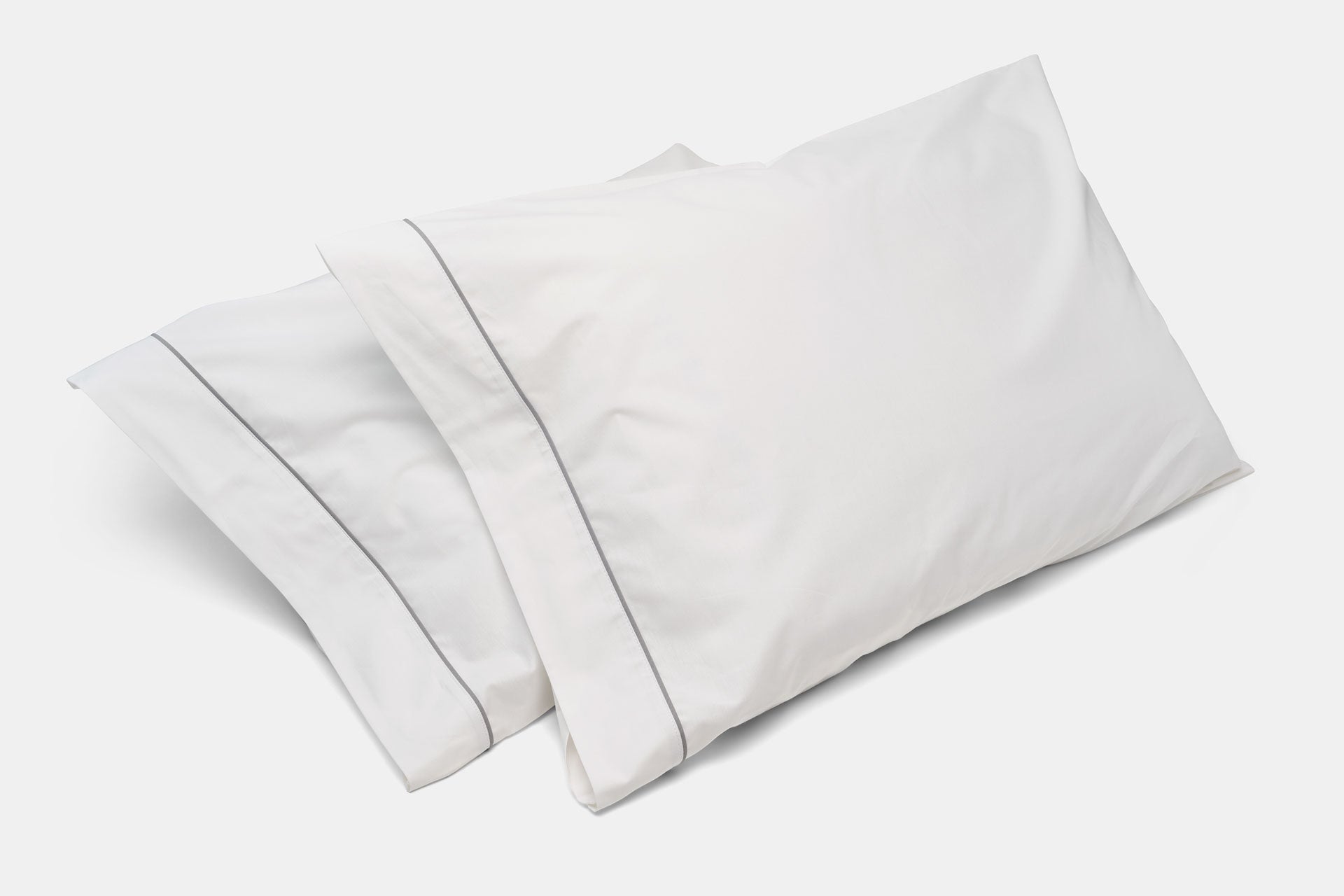 Cotton Bed Pillowcases with Classic Piping Design  - American Made With USA Grown Cotton