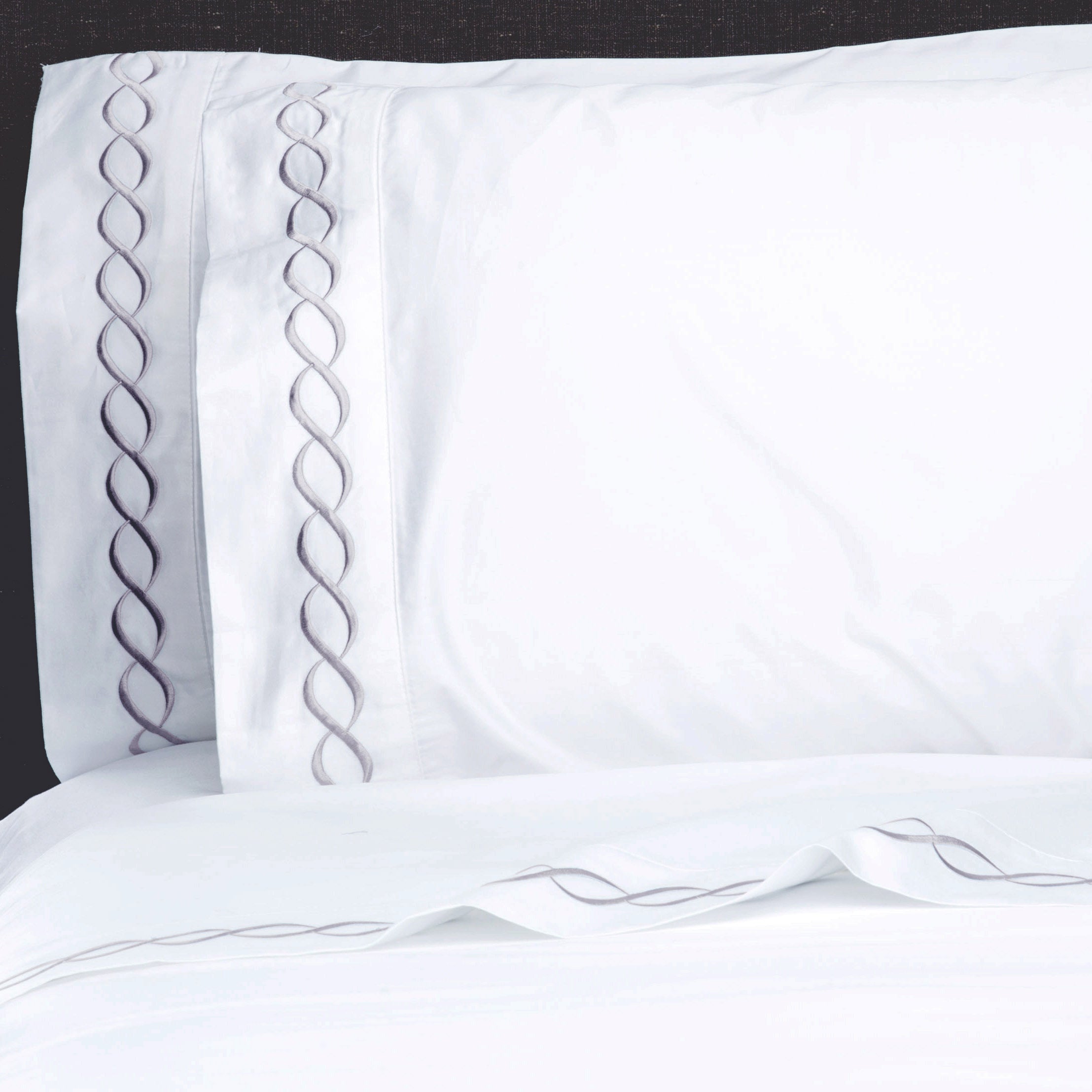 Luxury Coastal And Nautical 600TC 100% Cotton Rope Embroidered Sheet Set