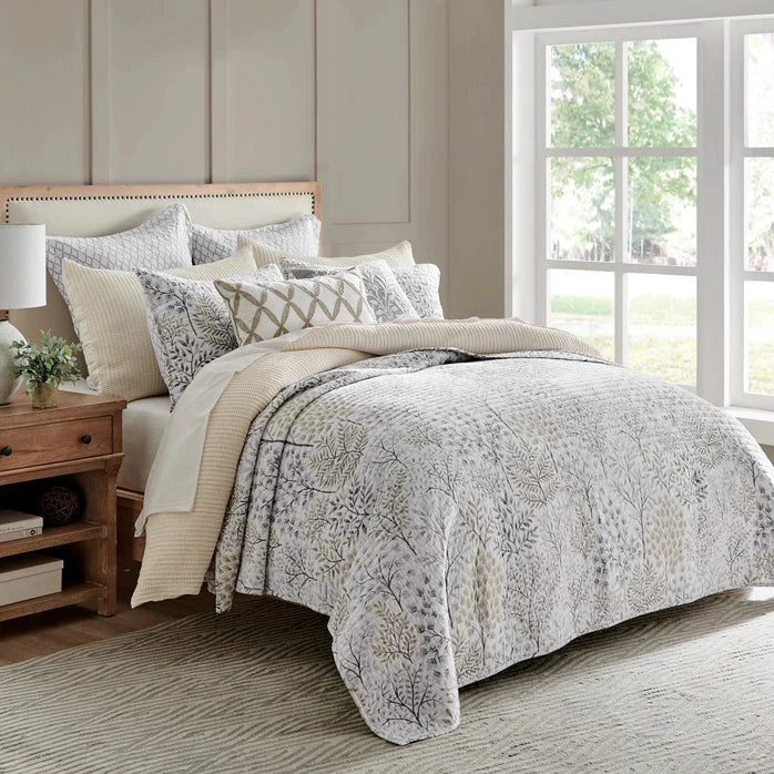 English Forest Cotton Quilt Set - Natural