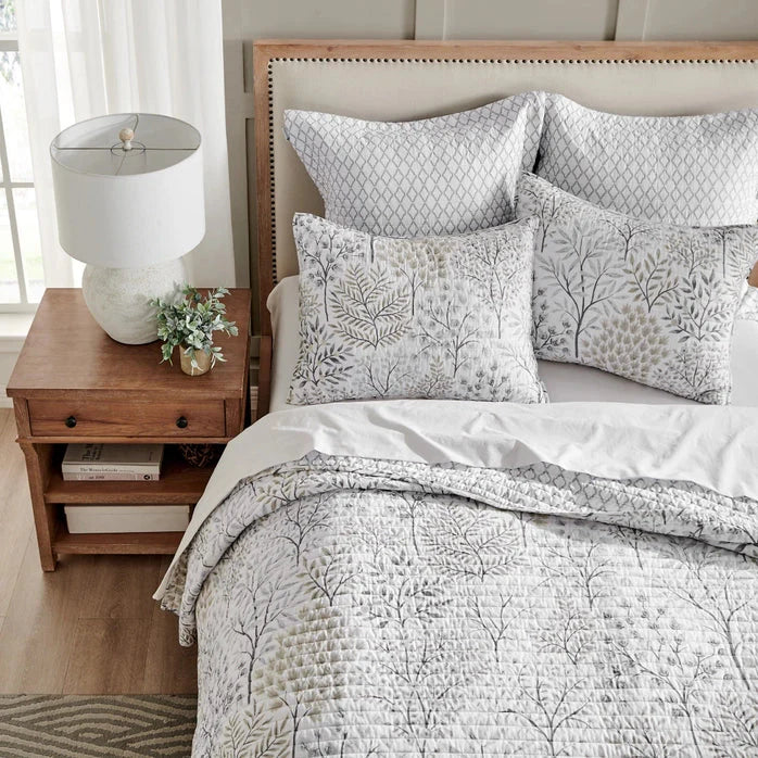 English Forest Cotton Quilt Set - Natural