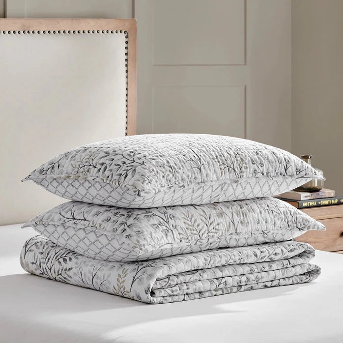 English Forest Cotton Quilt Set - Natural