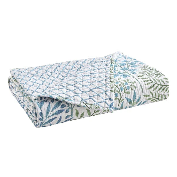English Forest Quilted Throw Blanket - Green