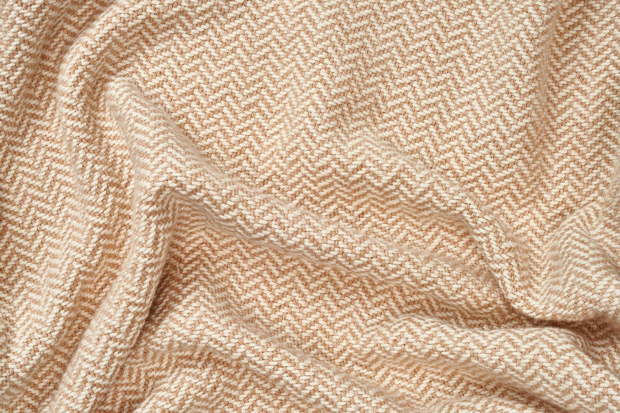 Cotton Herringbone Weave Cotton Blanket - American Made With USA Grown Cotton