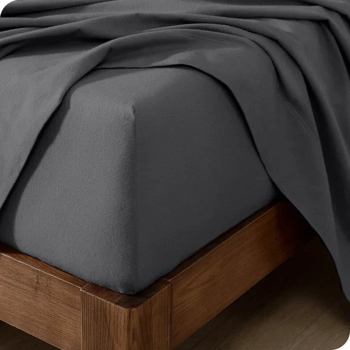 CinchFit American Made No Tear Split Top King Cotton Flannel Cord Elastic Sheets
