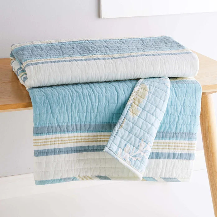 Kailua Quilted Throw Blanket - Coastal Throw Blanket