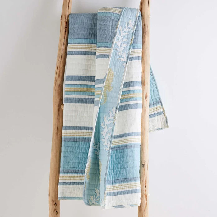 Kailua Quilted Throw Blanket - Coastal Throw Blanket