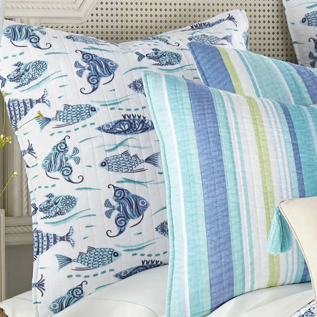 Laida Beach Euro Shams 2PC Coastal Pillow Shams