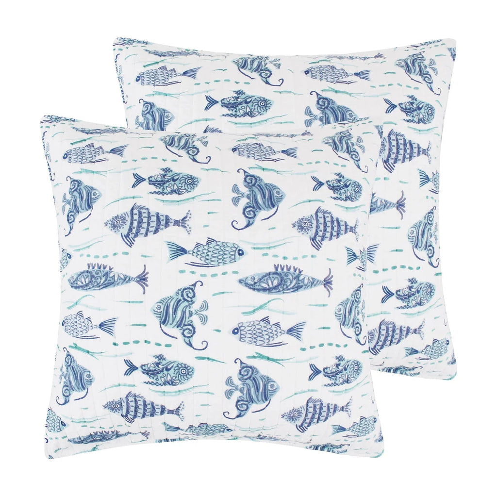 Laida Beach Euro Shams 2PC Coastal Pillow Shams