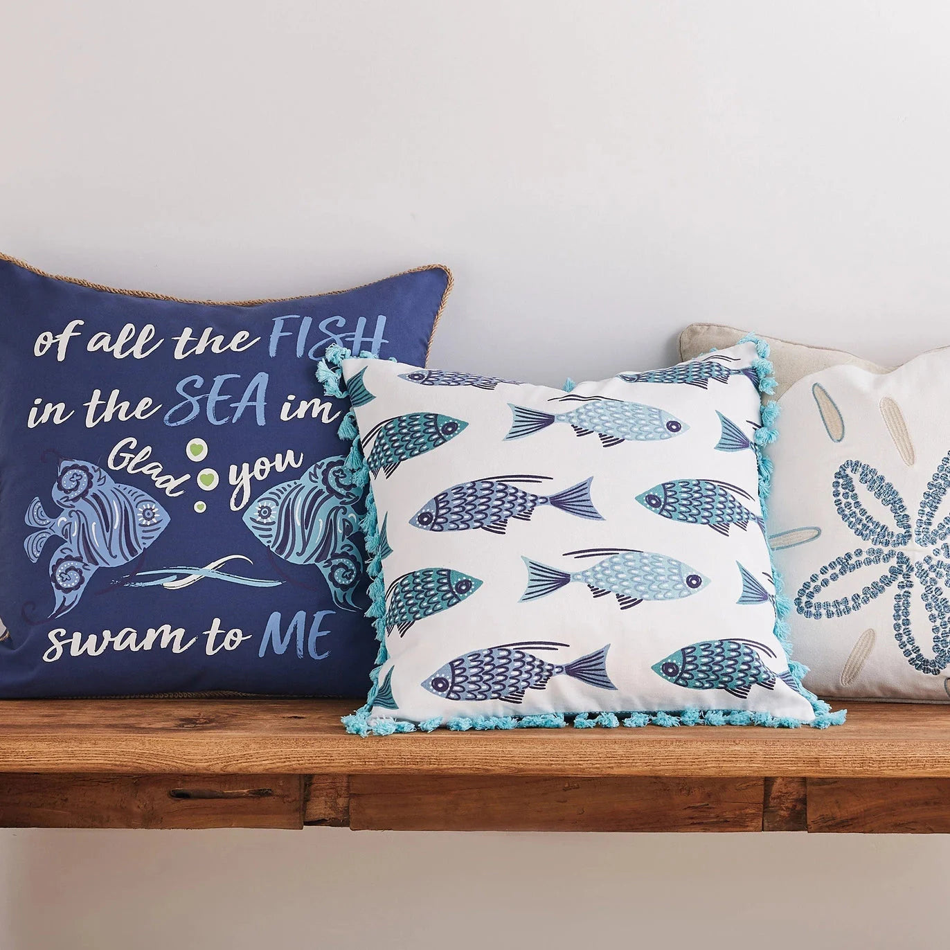 "Laida Beach Fish, Sea, Me Pillow"