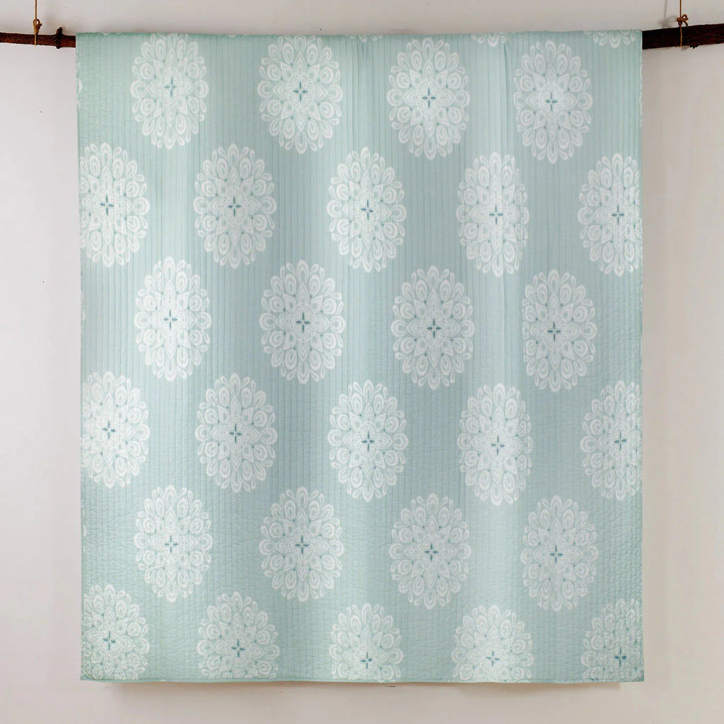 Lara Spa Quilt Set - Teal Hues - Beautiful Coastal Bedding Set