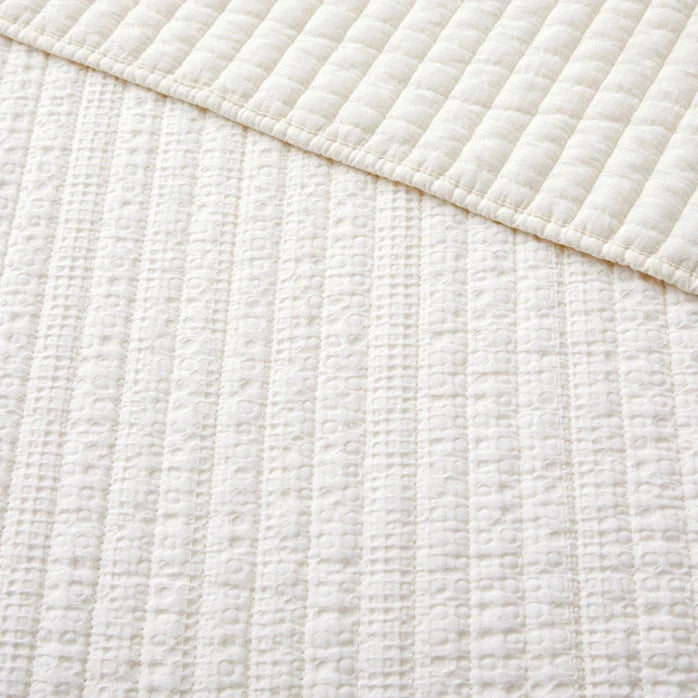 Loden Cotton Quilt Set - Cream