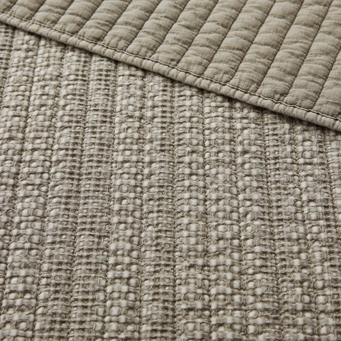 Loden Cotton Quilt Set - Taupe