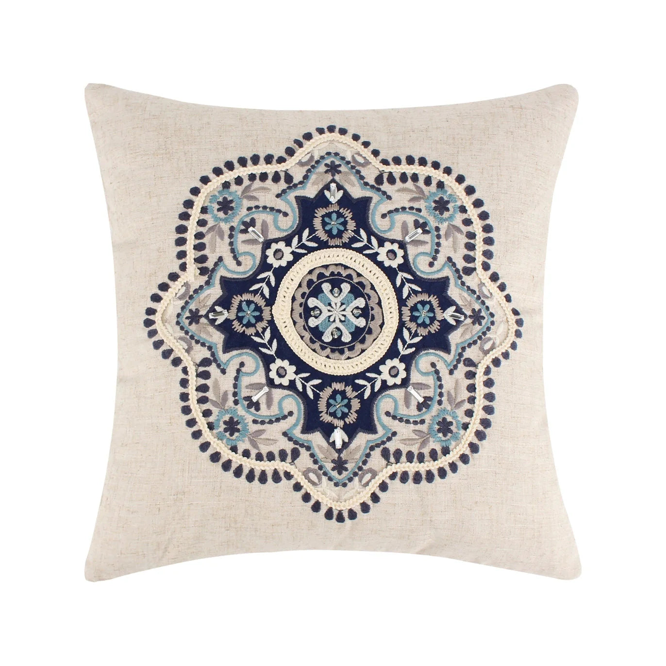Lorrance Embroidered Medallion Pillow