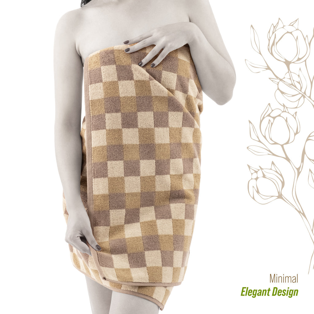 Luxury Bath Towel Set  100% Cotton Yarn Dyed Ultra Soft and Plush