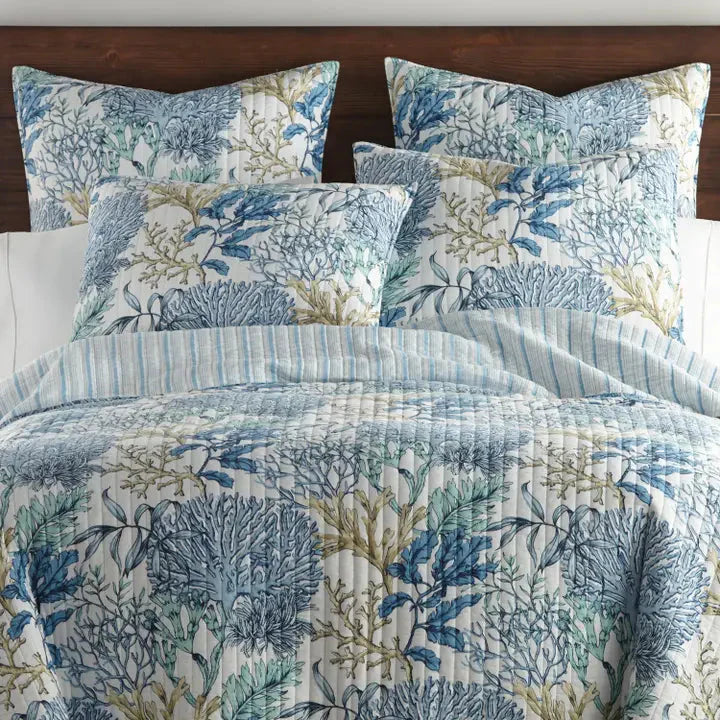 Mahina Quilt Set - Coral and Ocean Themed Quilt Set