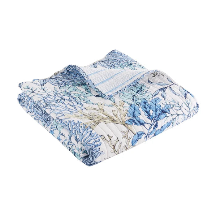 Mahina Coastal Quilted Throw Blanket - Coastal Throw Blanket