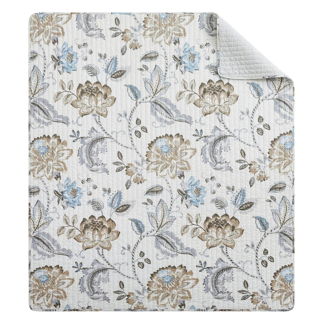 Maileen Quilted Cotton Botanical Throw Blanket