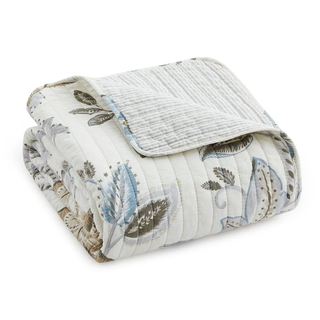 Maileen Quilted Cotton Botanical Throw Blanket
