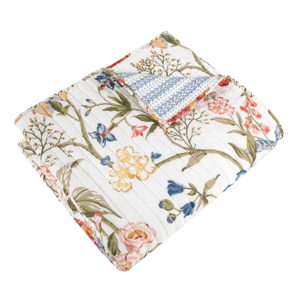 Maileen Quilted Cotton Botanical Throw Blanket