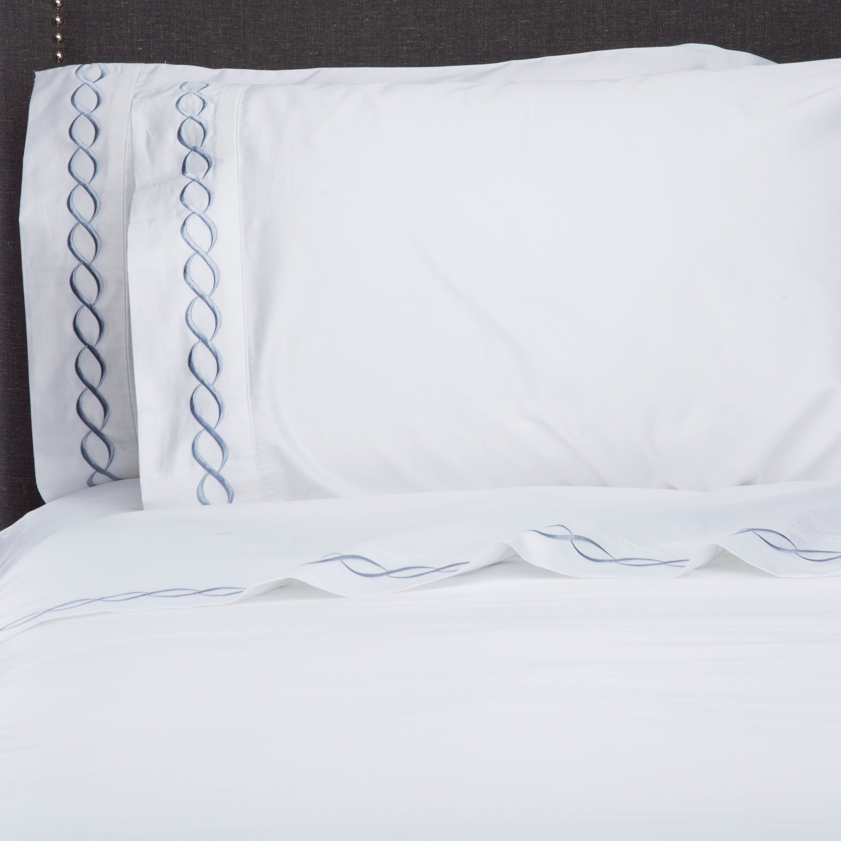Luxury Coastal And Nautical 600TC 100% Cotton Rope Embroidered Sheet Set