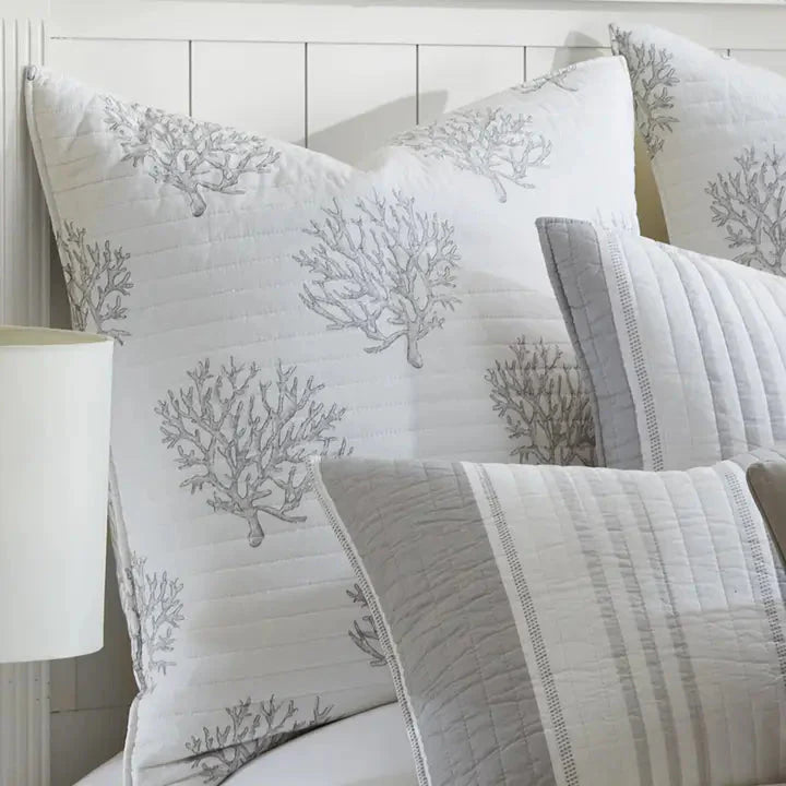 Nantucket Coastal Euro Sham - Set of 2 - Coastal Pillow Shams