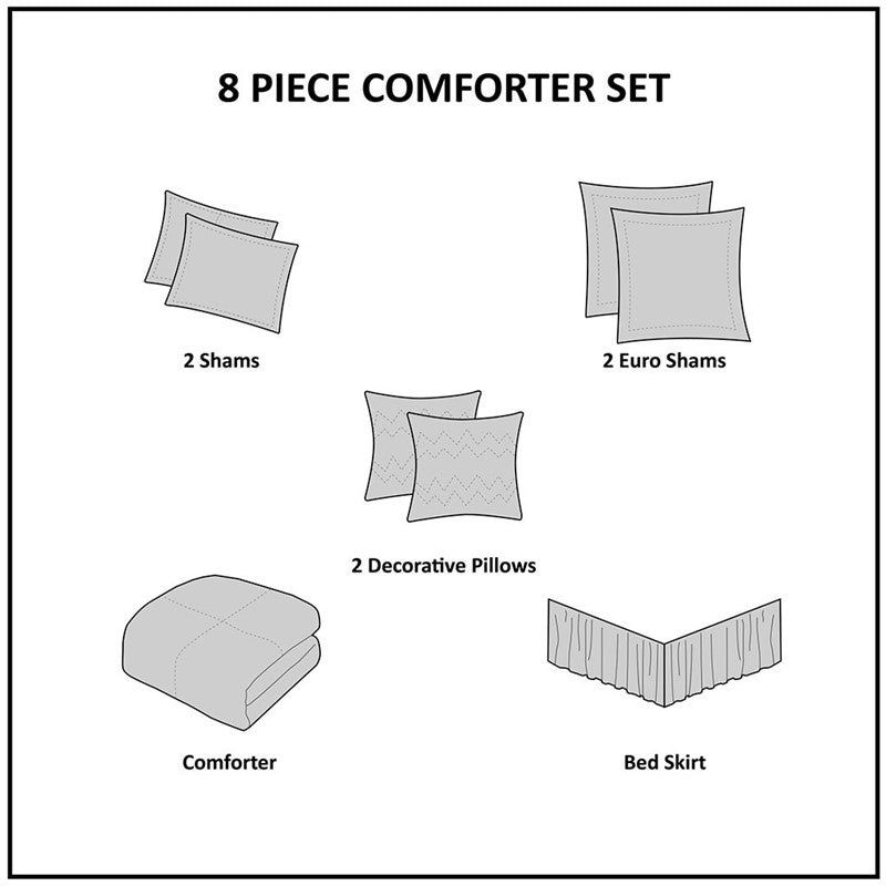 Nautical Powell 8 Piece King Nautical Comforter Set - Complete Bedding Ensemble