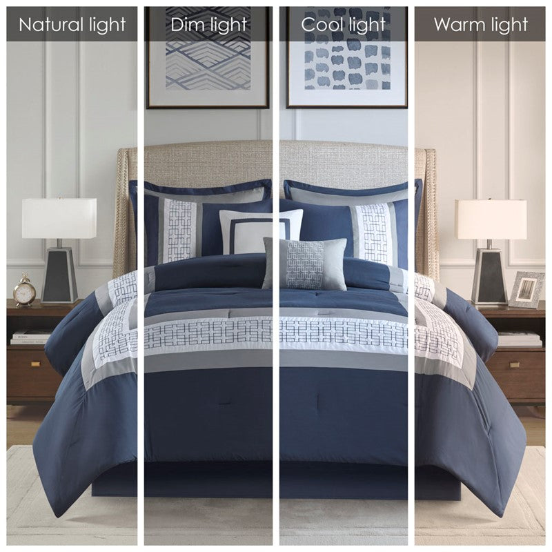 Nautical Powell 8 Piece King Nautical Comforter Set - Complete Bedding Ensemble