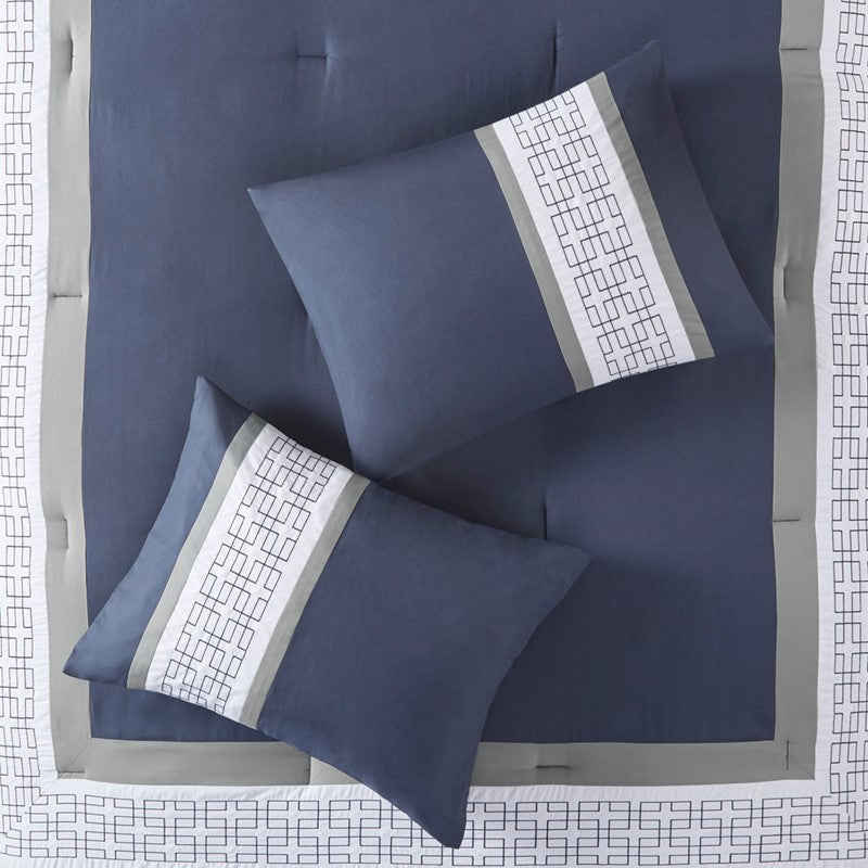 Nautical Powell 8 Piece King Nautical Comforter Set - Complete Bedding Ensemble