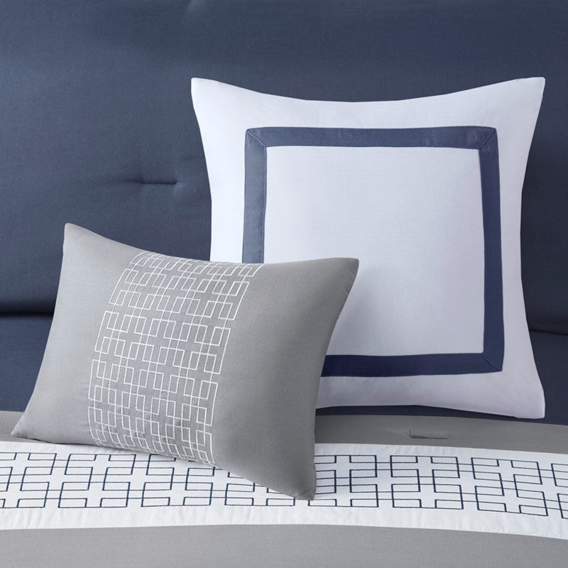 Nautical Powell 8 Piece King Nautical Comforter Set - Complete Bedding Ensemble