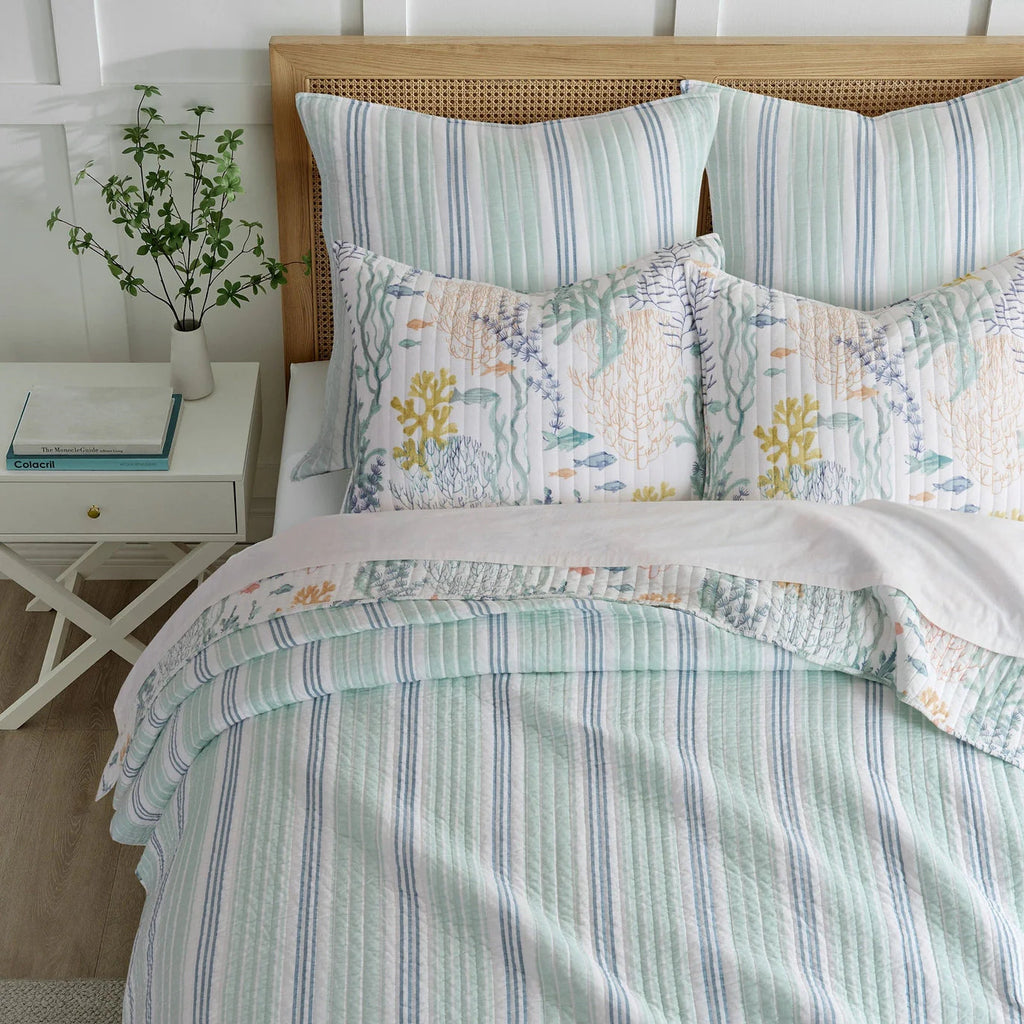 Ocean Meadow Euro Shams 2PC Coastal Pillow Shams