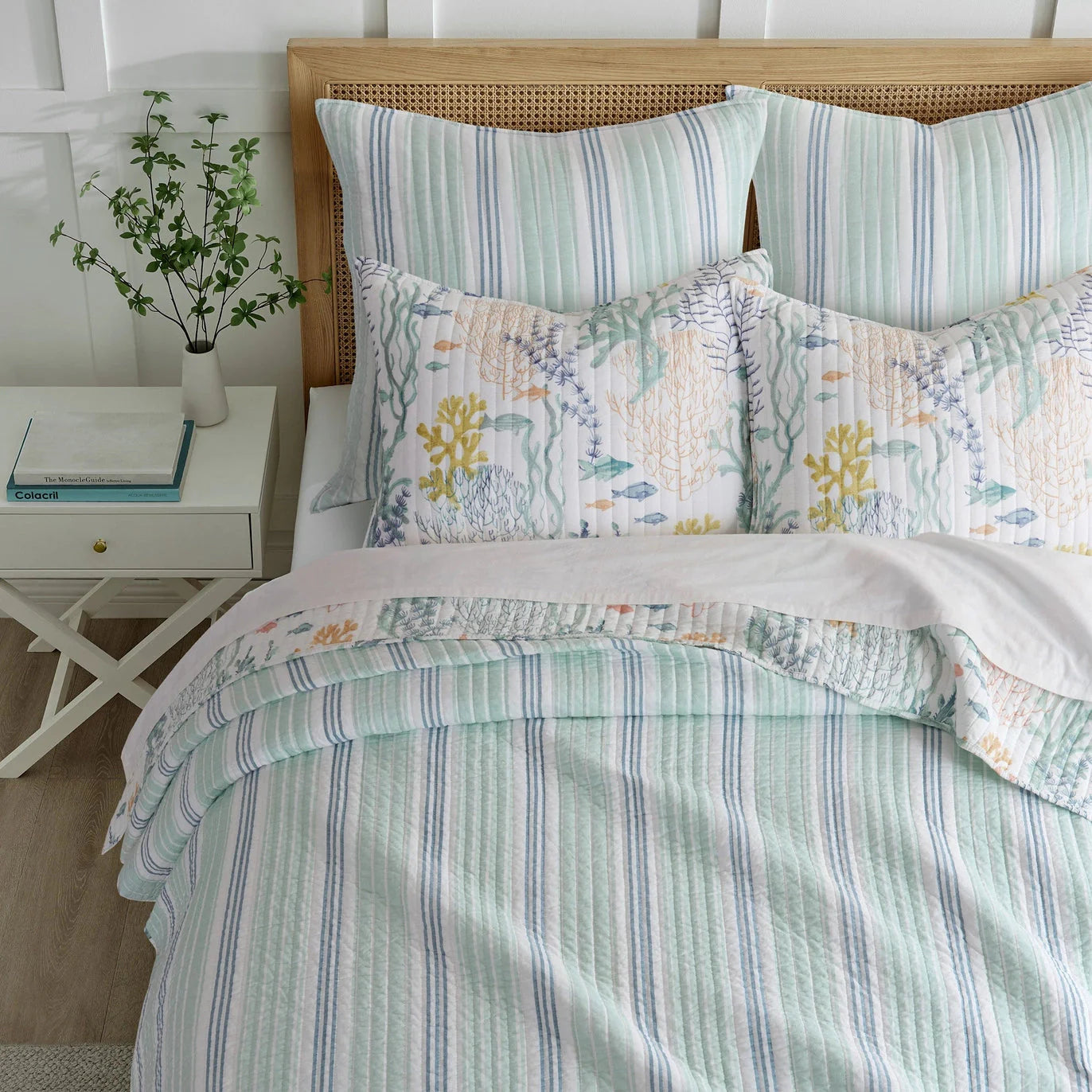 Ocean Meadow Euro Shams 2PC Coastal Pillow Shams