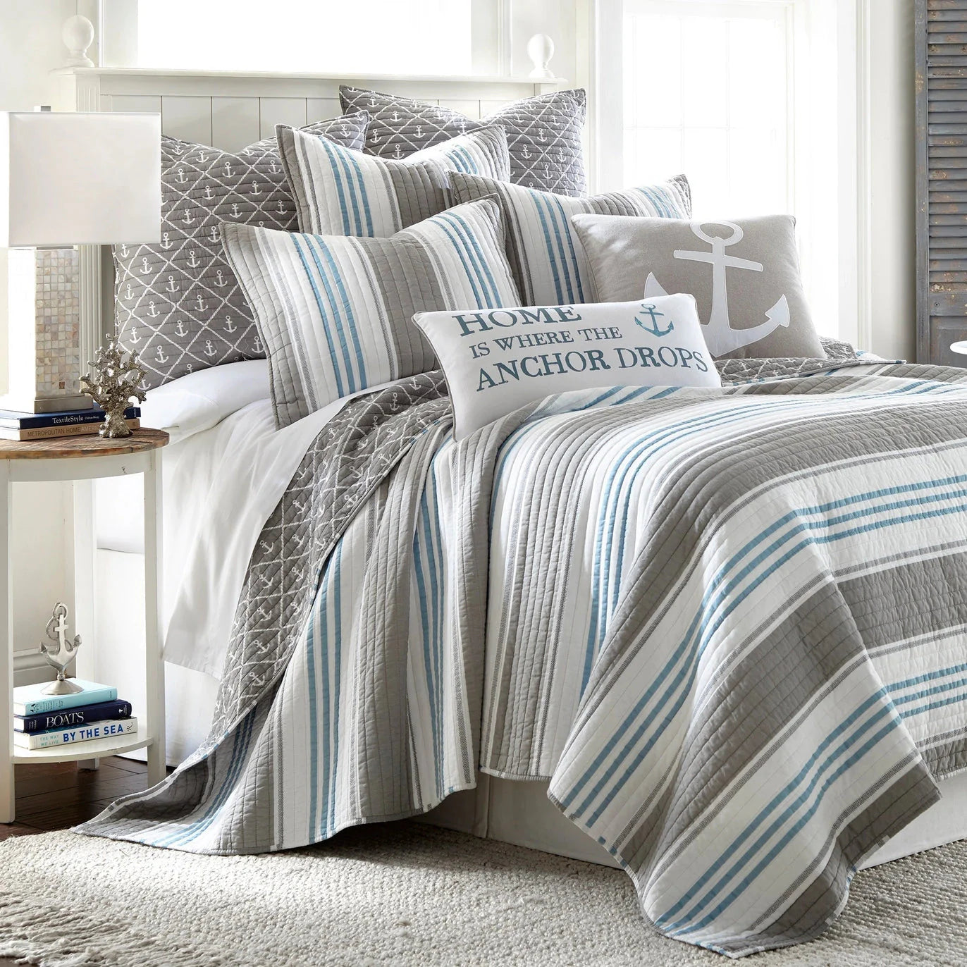 Provincetown King Sham Nautical Pillow Sham
