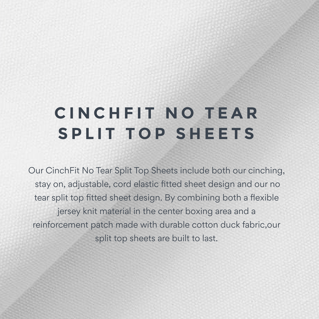 CinchFit American Made No Tear Split Top King Cotton Flannel Cord Elastic Sheets