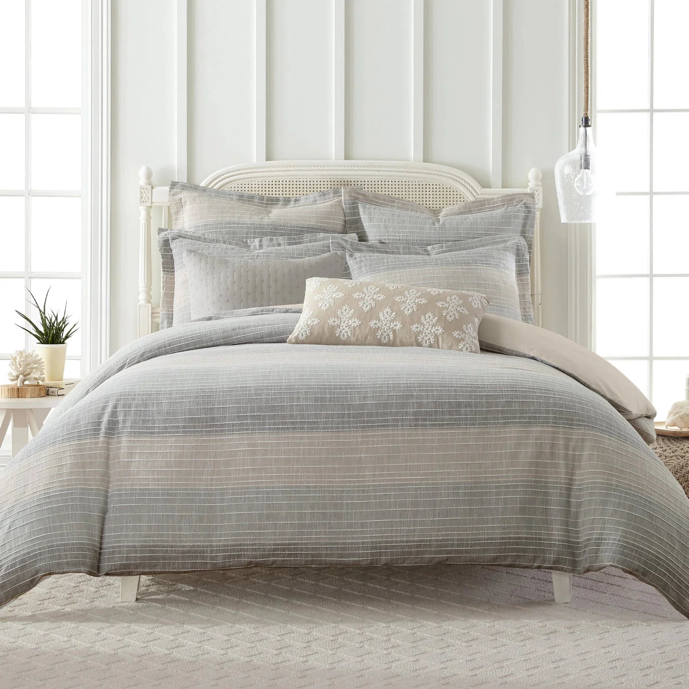 Sand Stripes Euro Shams Nautical Pillow Shams