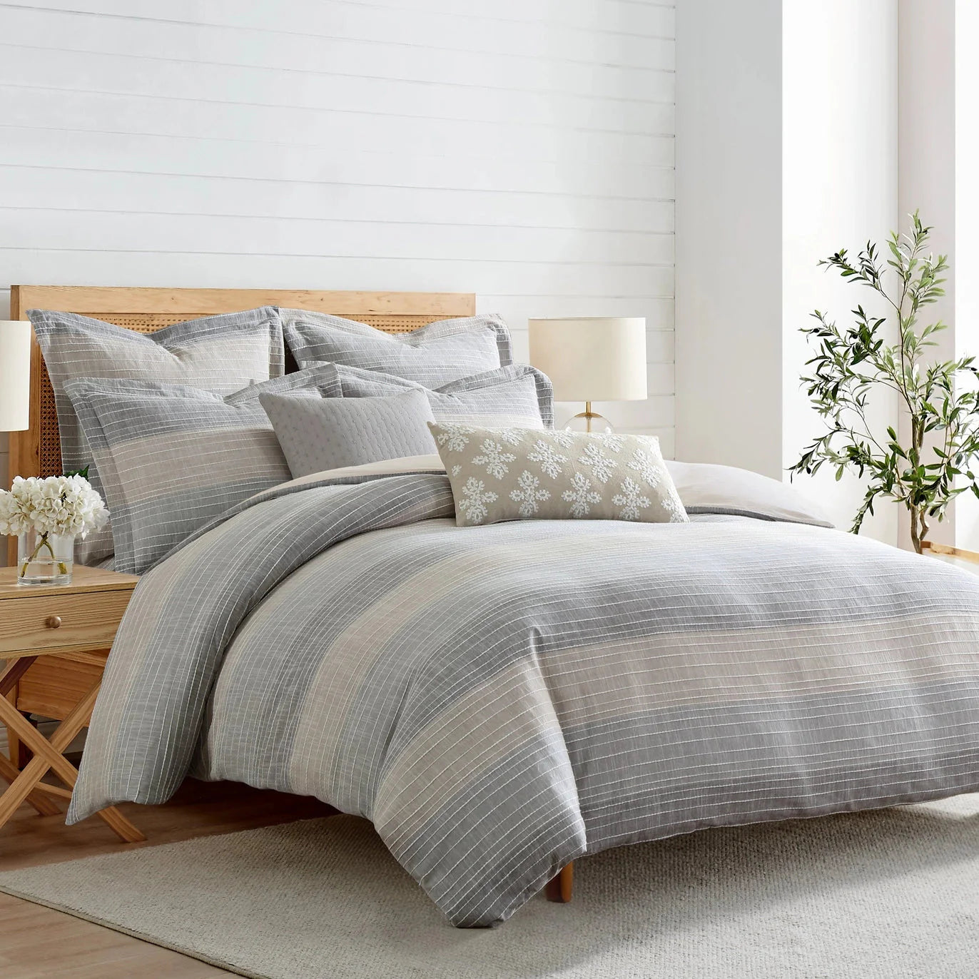 Sand Stripes Euro Shams Nautical Pillow Shams