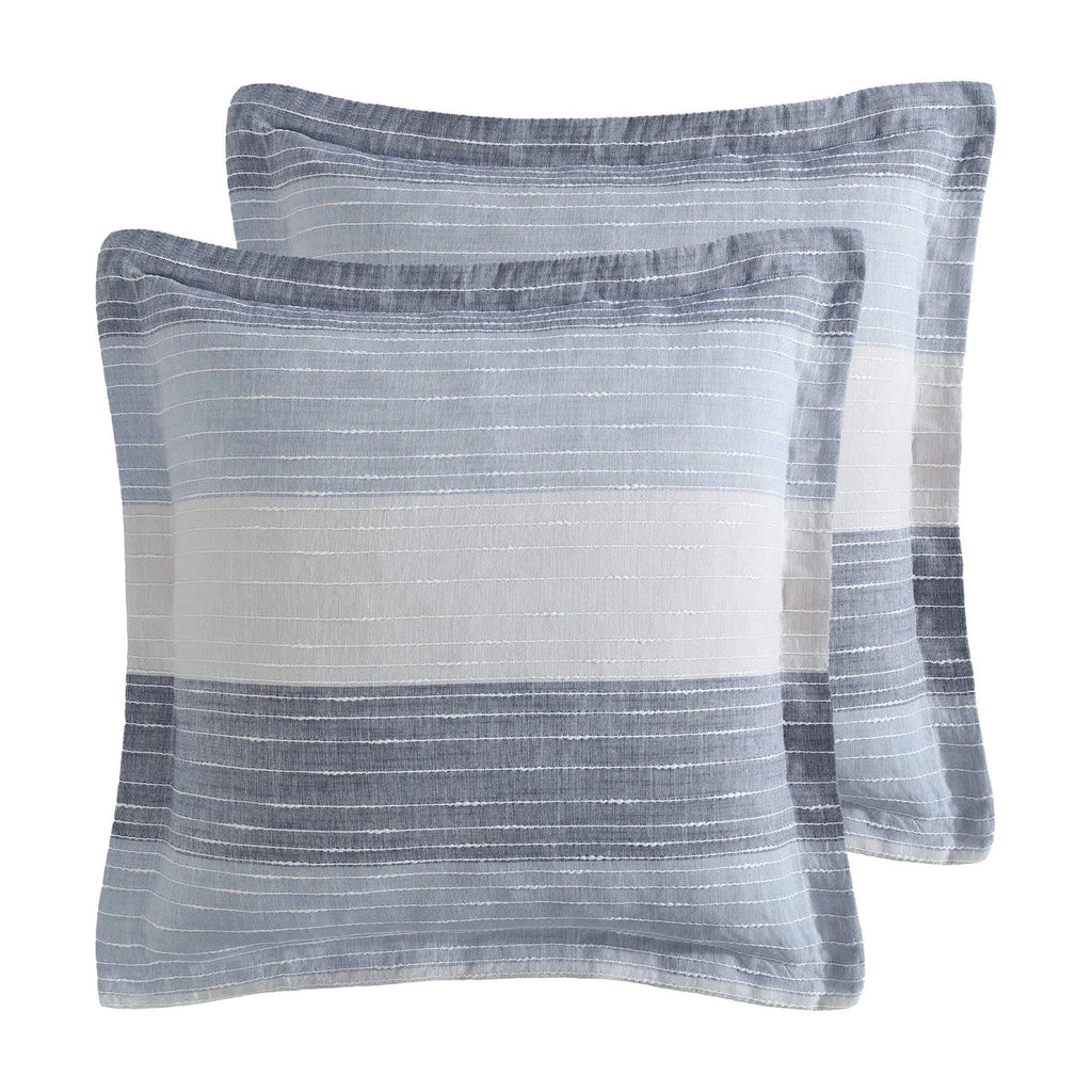 Sand Stripes Euro Shams Nautical Pillow Shams - Quahog Bay Bedding