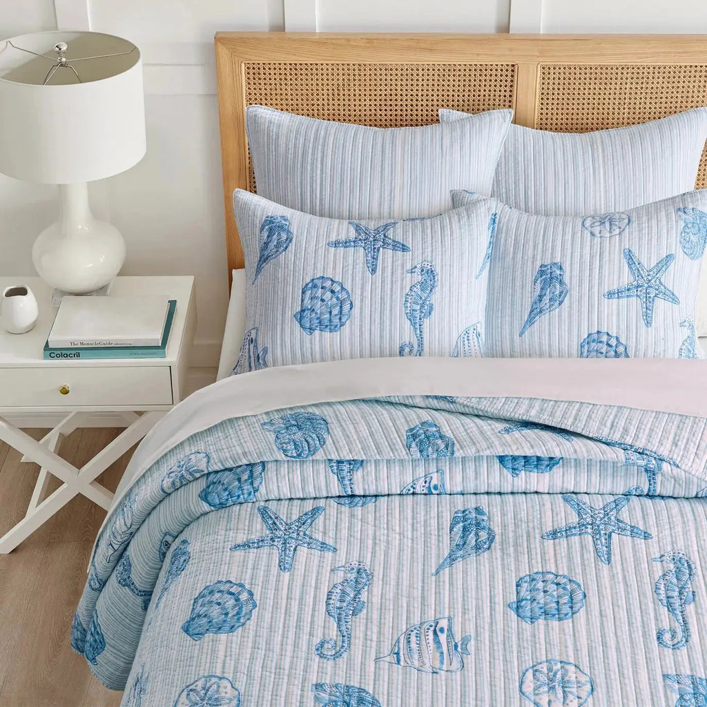 Complete 7PC Sandy Cove Coastal Bedding Ensemble