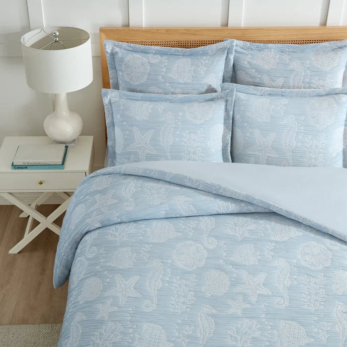 Seaside Charm Coastal Duvet Cover Set - Coastal Blue Duvet Cover Sets