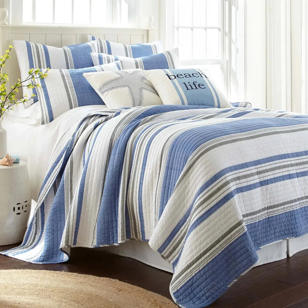 St. Bart Coastal Stripe Euro Sham Set of 2