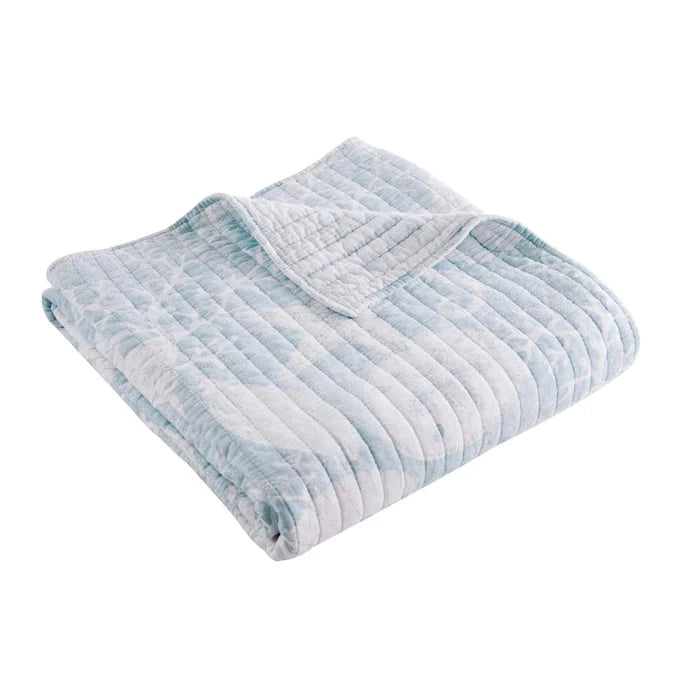 Stillwater Coastal Blue Quilted Throw Blanket - Coastal Throw Blanket