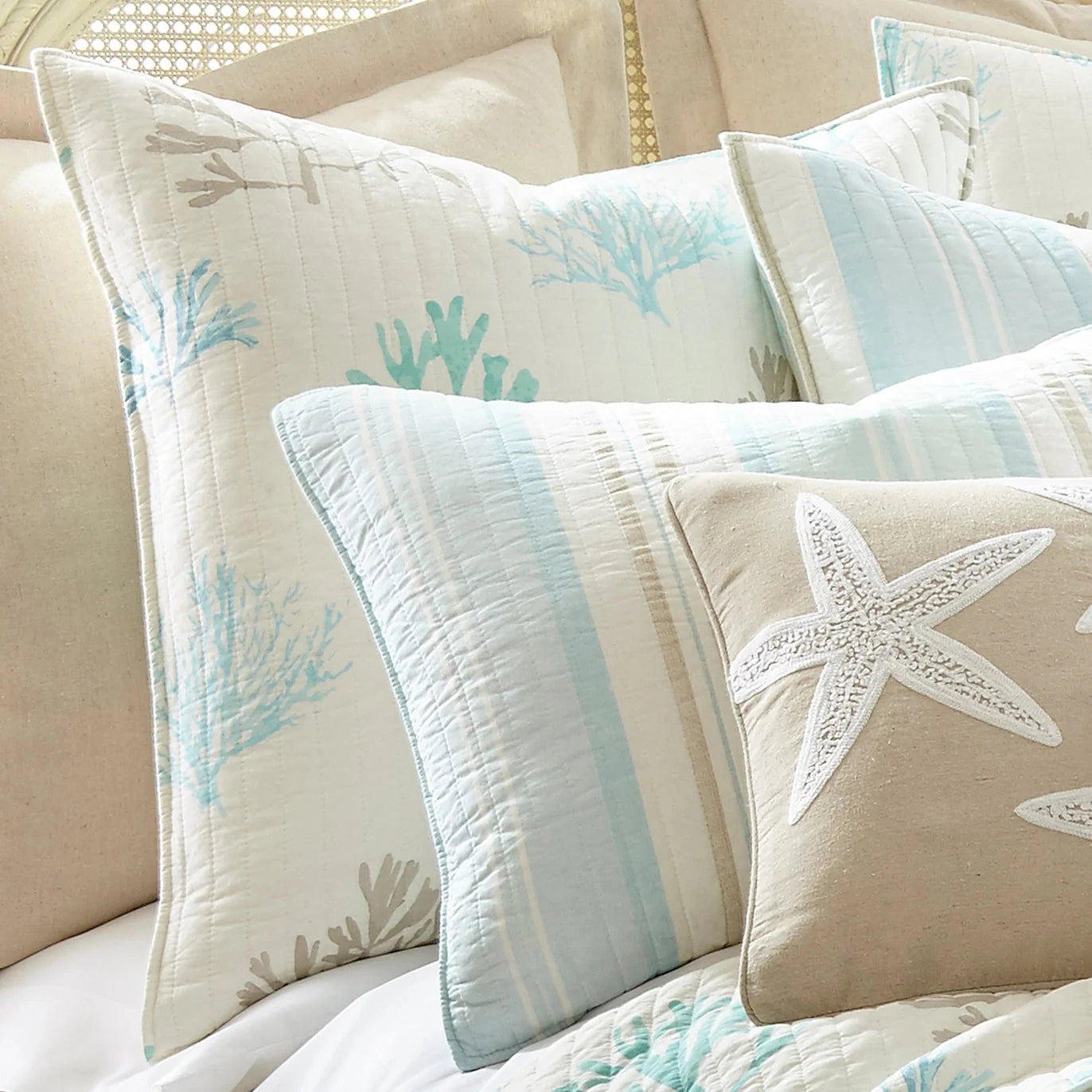 Stone Harbor Euro Shams 2PC Coastal Pillow Shams