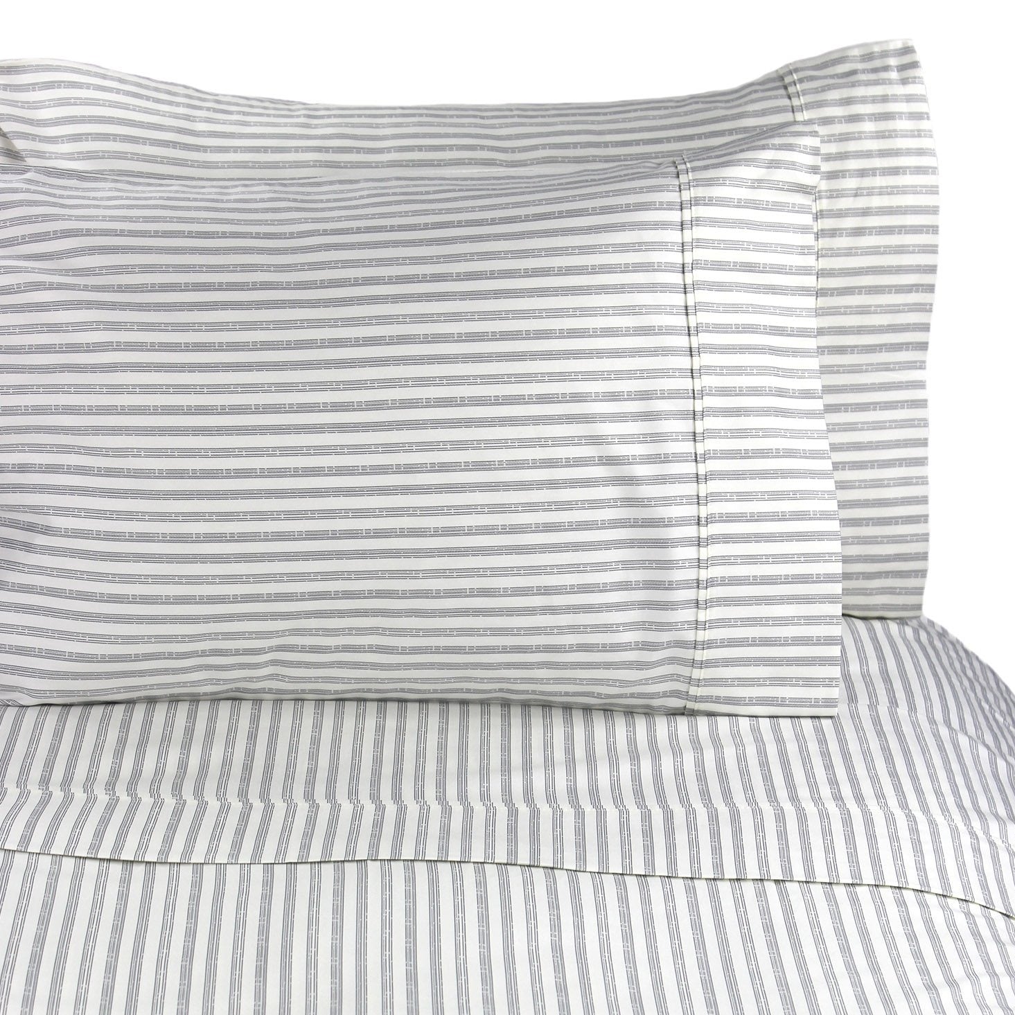 400TC Bamboo Stripe Design Duvet Set - Coastal Classic Striped Bedding