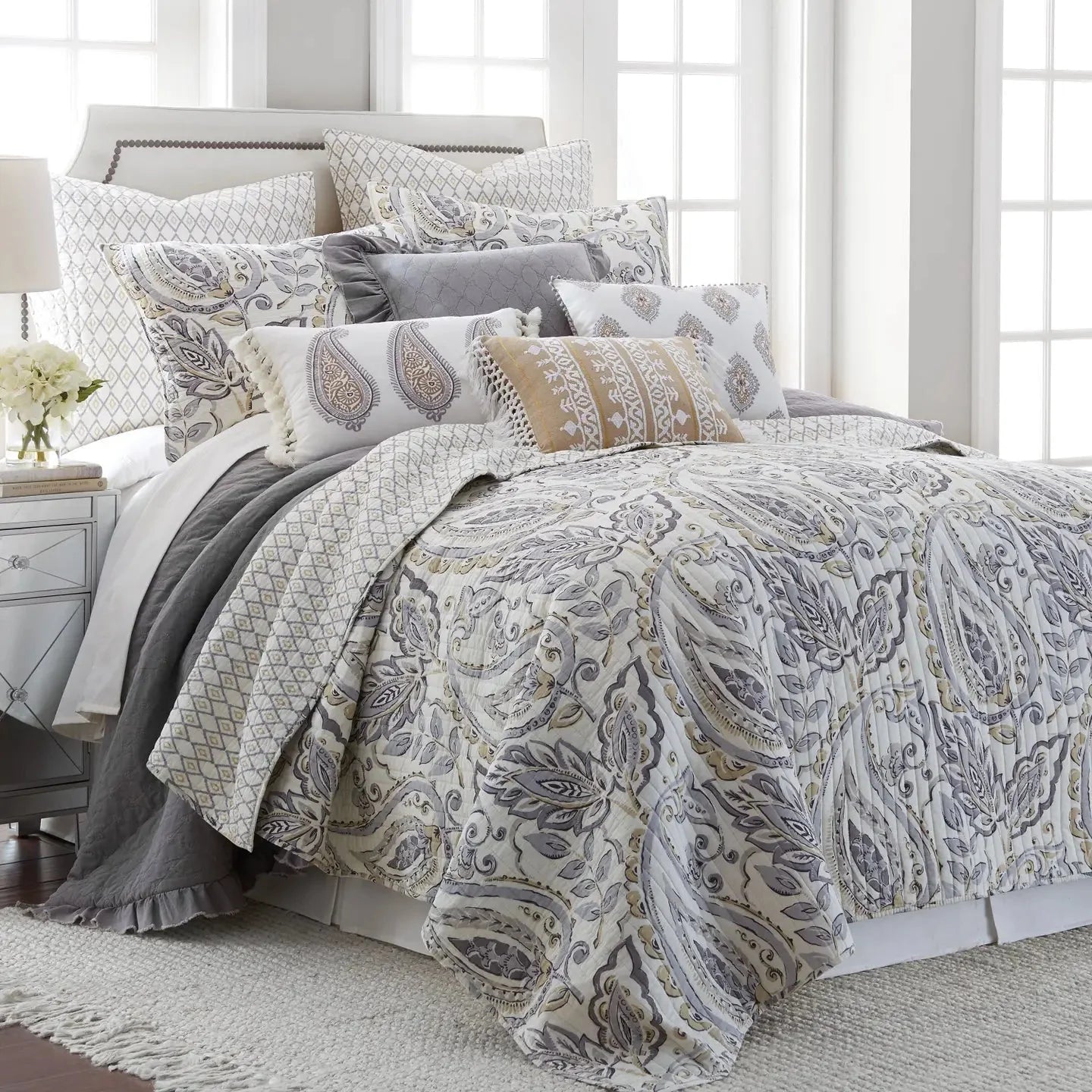 Tamsin Grey Quilt Set - Quahog Bay Bedding