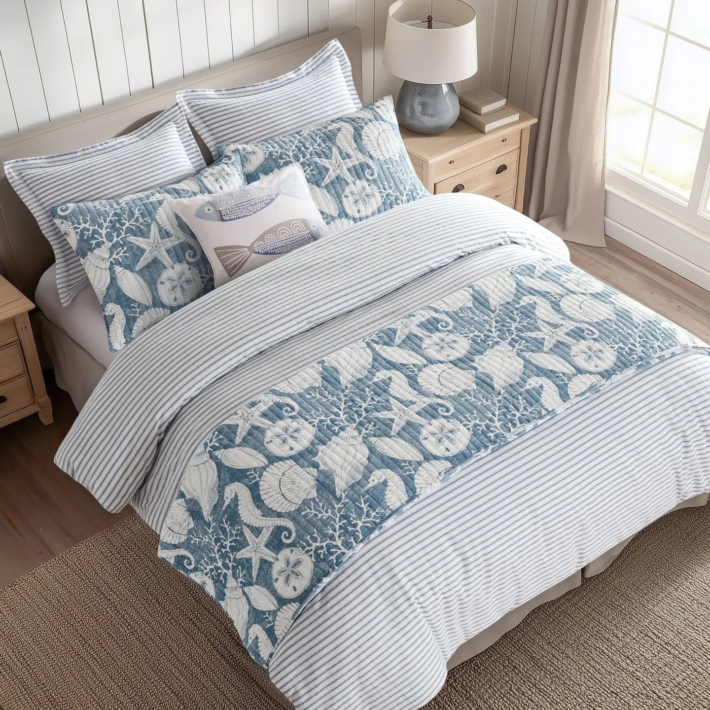 Tobago Stripe Comforter Set Coastal Bedding Set