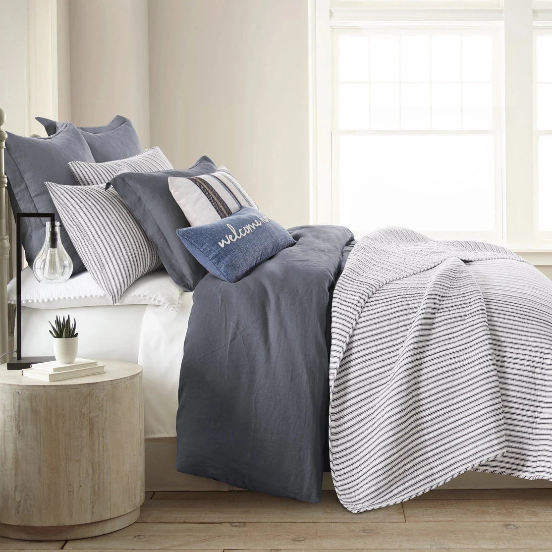 Tobago Stripe Reversible Quilt Set Nautical Bedding Set