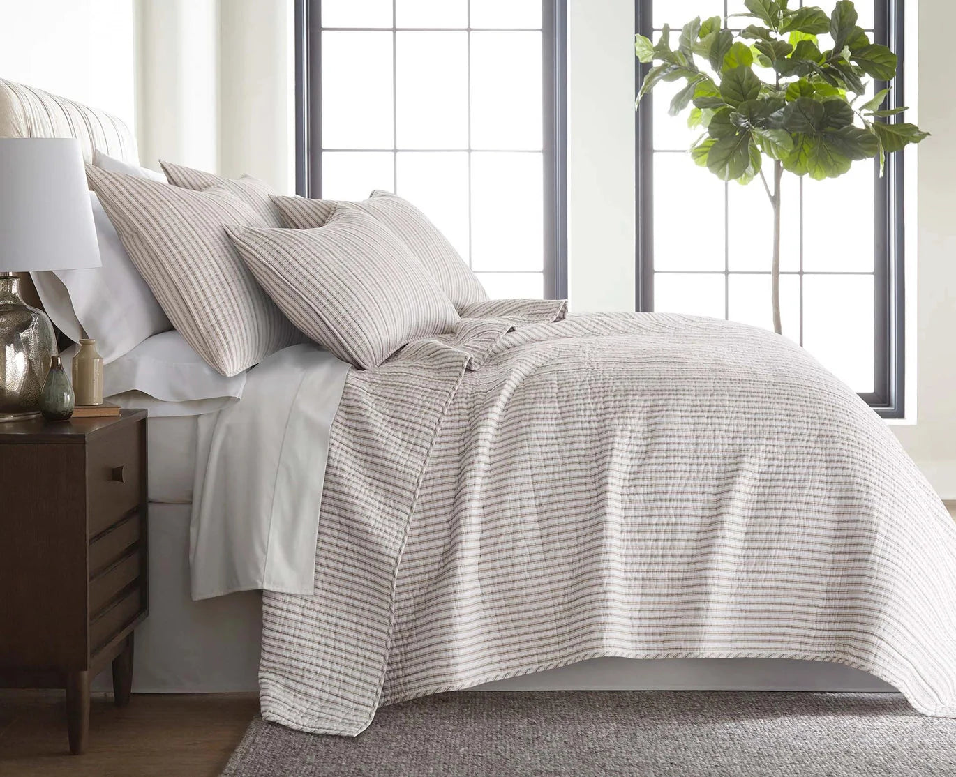 Tobago Stripe Reversible Quilt Set Nautical Bedding Set