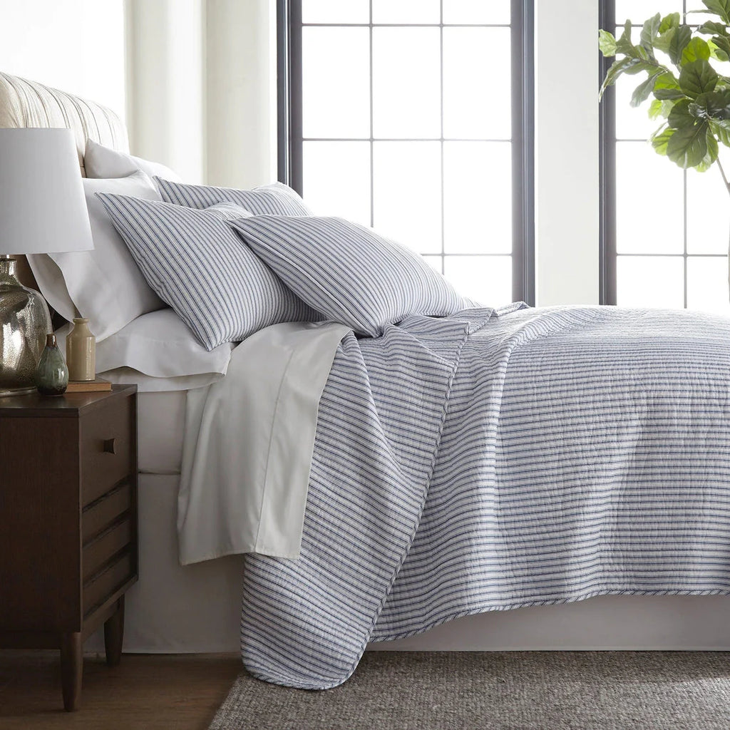 Tobago Stripe Reversible Quilt Set Nautical Bedding Set