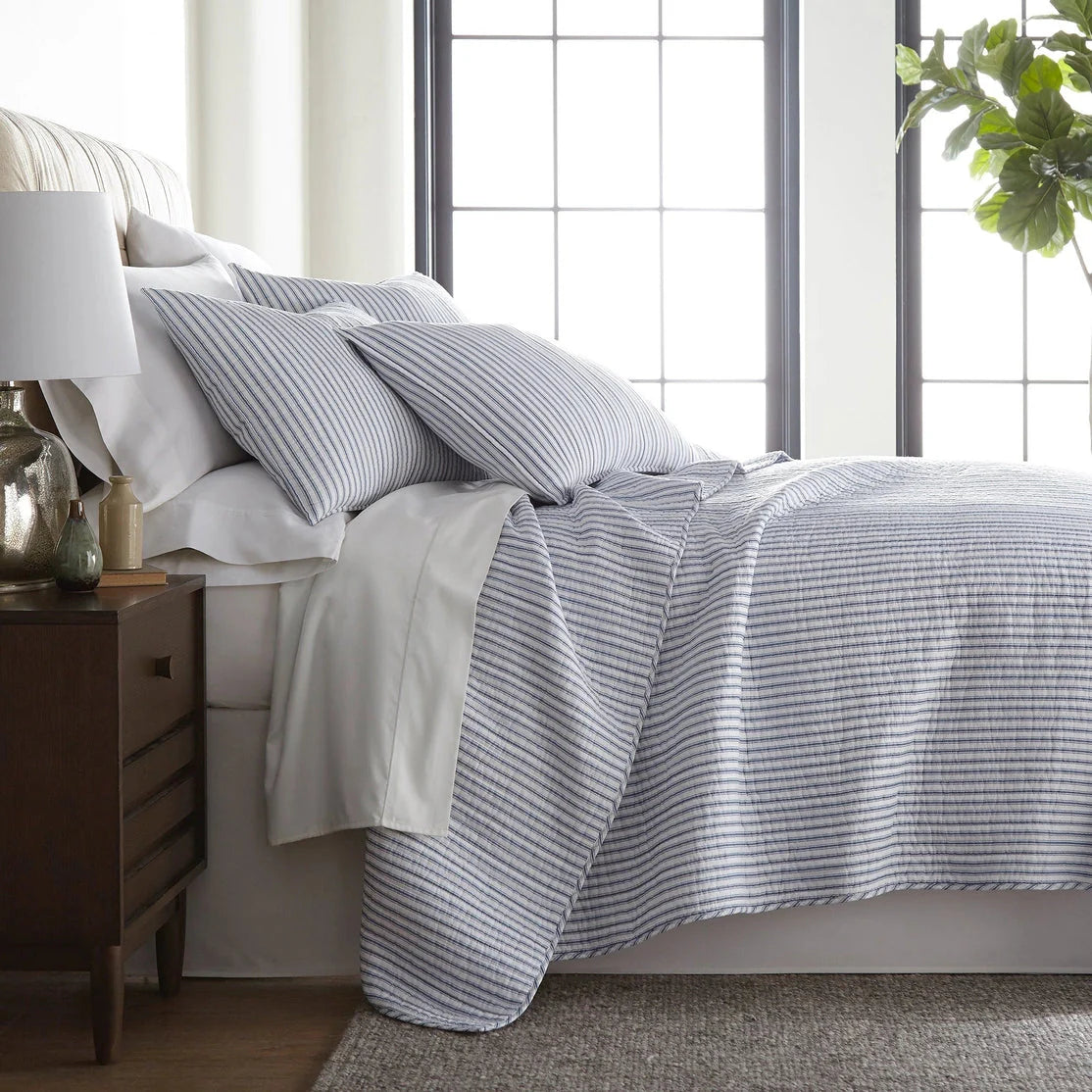 Tobago Stripe Reversible Quilt Set Nautical Bedding Set