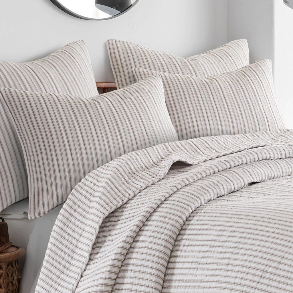 Tobago Stripe Reversible Quilt Set Nautical Bedding Set